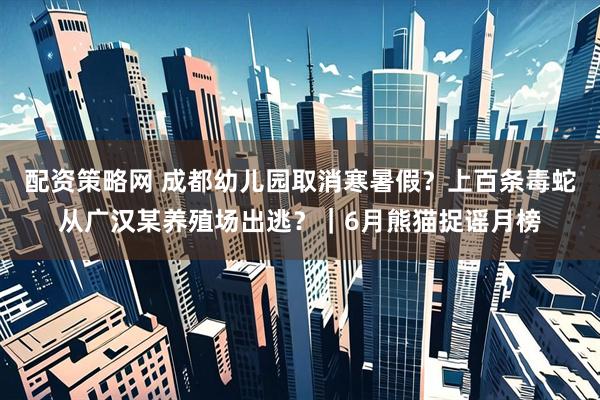 配资策略网 成都幼儿园取消寒暑假？上百条毒蛇从广汉某养殖场出逃？｜6月熊猫捉谣月榜